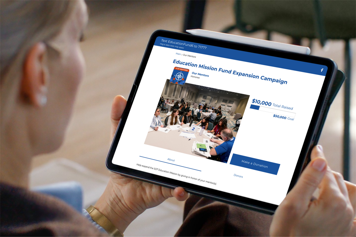 The Our Mentors website donation page